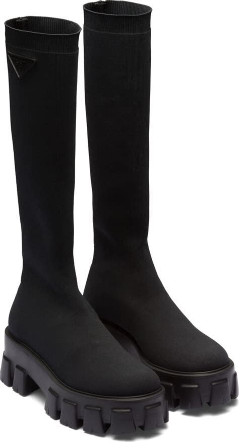 prada knit boots|prada monolith boots women's.